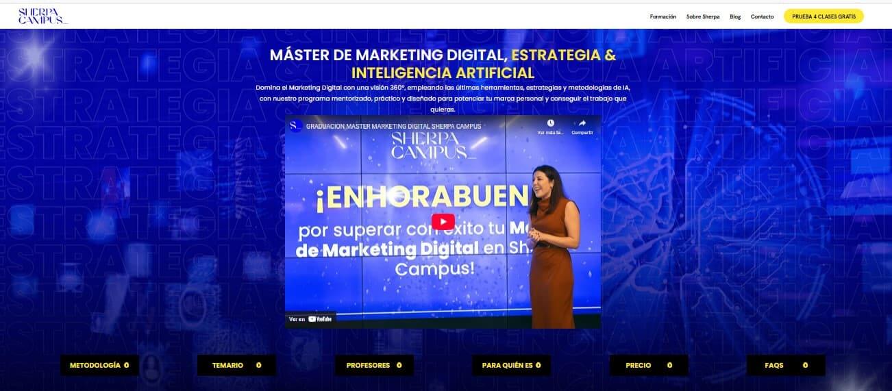 Máster en Marketing Digital, Estrategia & Inteligencia Artificial de Sherpa Campus