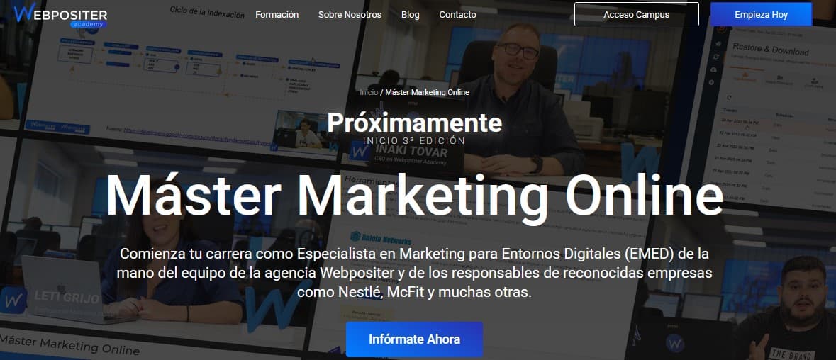 Máster en Marketing Digital de Webpositer Academy